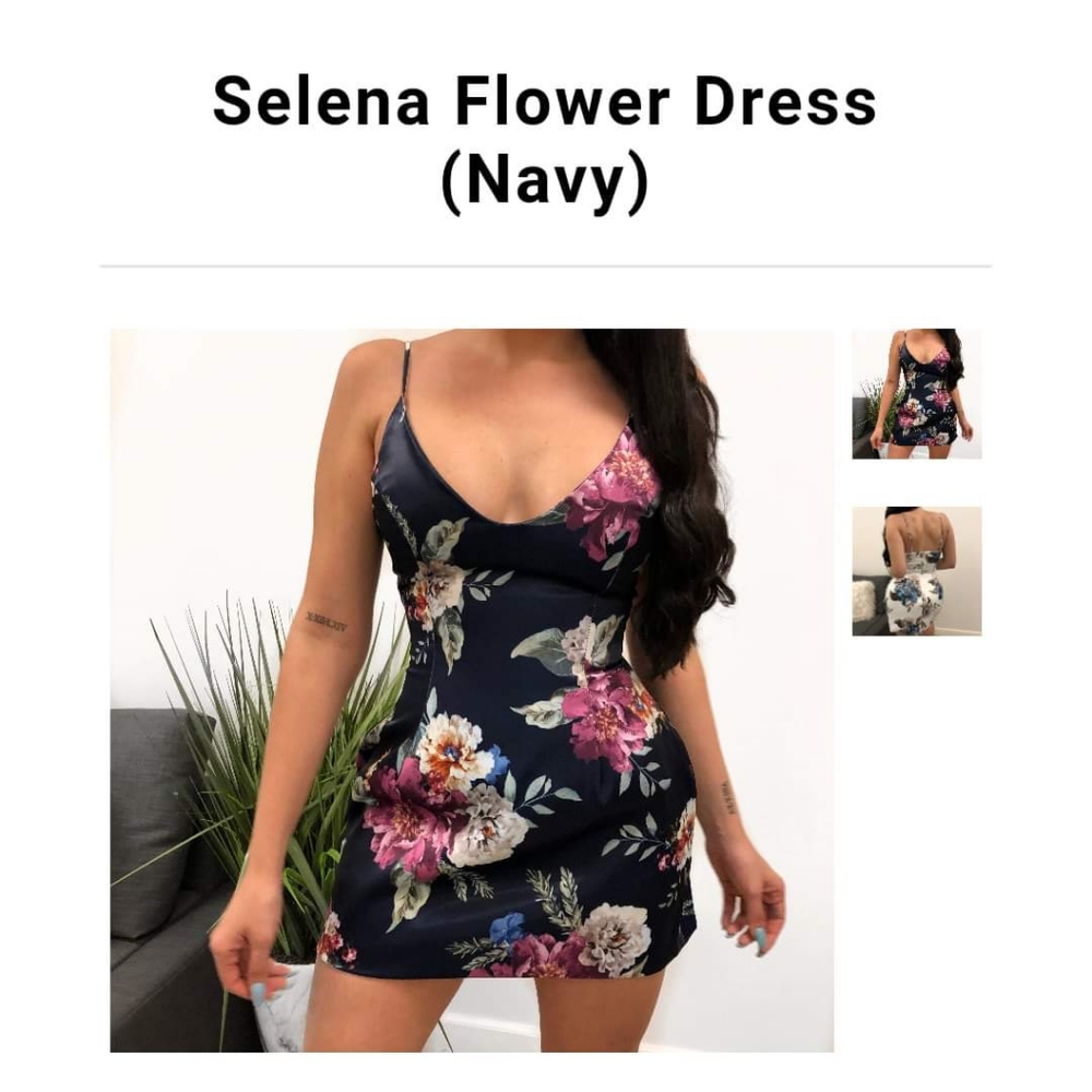Navy Blue Floral SELENA DRESS